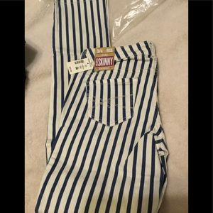 Aeropostal Blue & White Striped Jeans Y2K